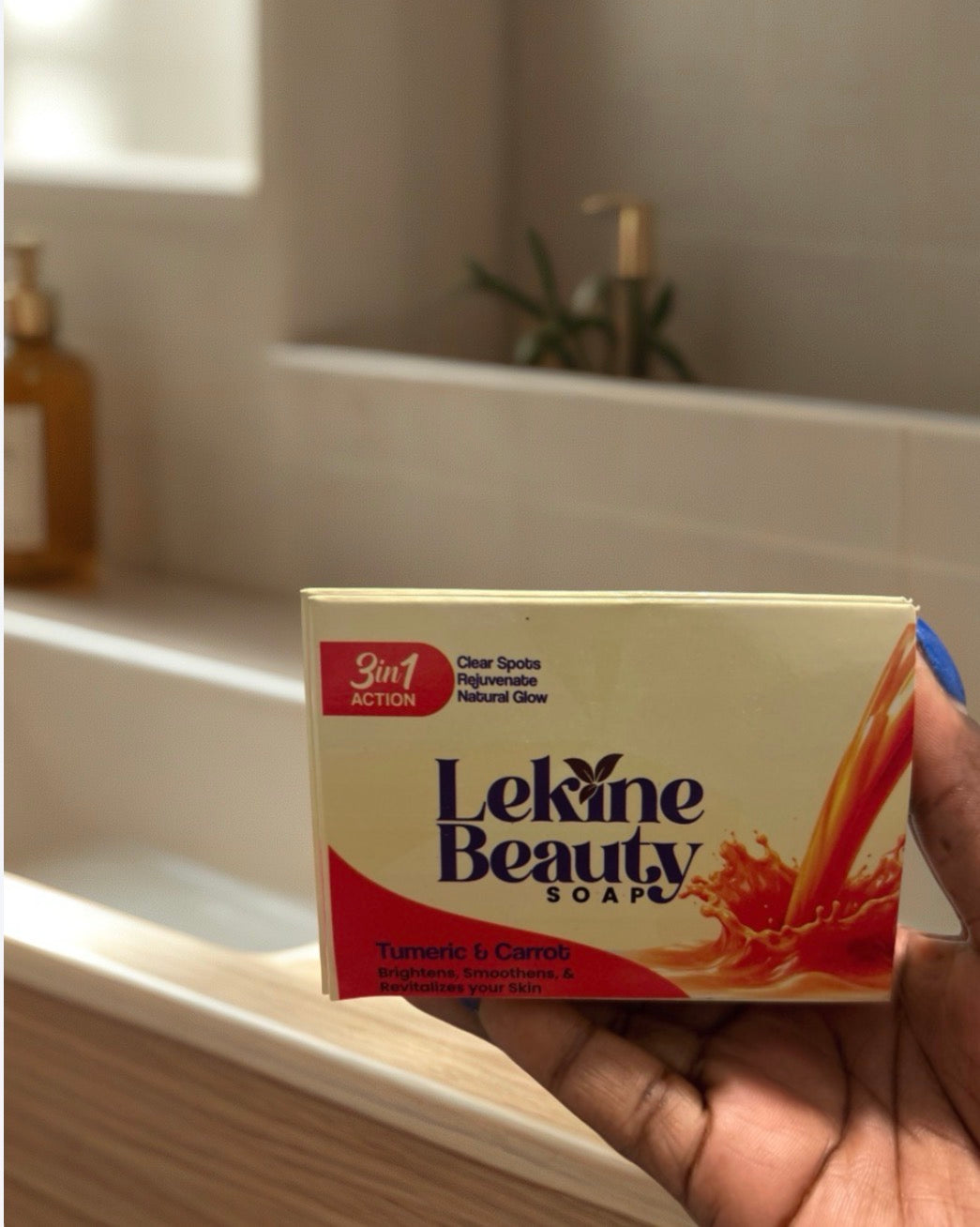 Sturdy, high-quality rectangular Turmeric, Papaya and Carrot Brightening Bar Soap